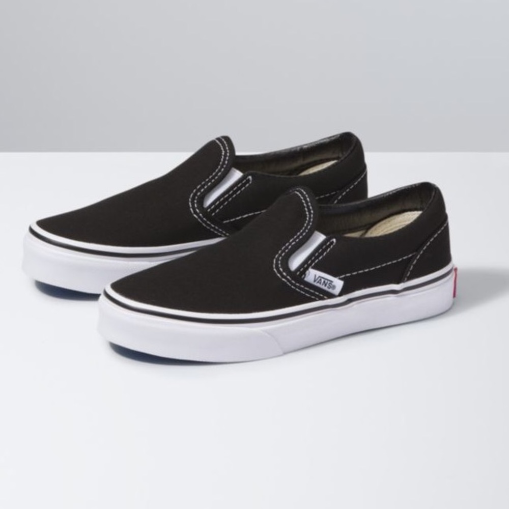 KIDS size 3.5 black slip on vans